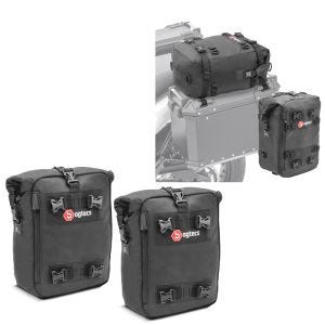 Paire de sacoches de pare-chocs compatible avec Yamaha Tenere 700 CB4 + 2x Sacoches de couvercles pour valise aluminium et top case