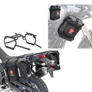 Satteltaschen Set WP8 passend für Yamaha Tenere 700 19-24 + Set Sturzbügeltaschen K3 Paar