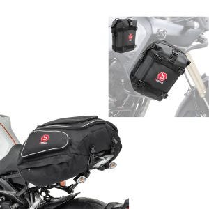 Sacoche de selle compatible avec Honda CB 1000 R / NC 750 X + set sacoches crash bar K3 étanche 2x 6Ltr