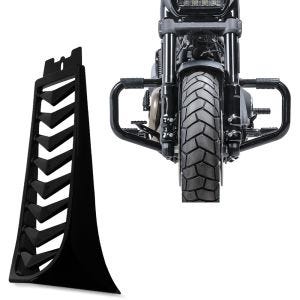 Set: Bugspoiler passend für Harley Davidson Softail Fat Bob / 114 18-24 Kühlerverkleidung Craftride CV6 schwarz matt + Sturzbügel Mustache II passend für Harley Davidson Softail Fat Bob 114 18-24 schwarz