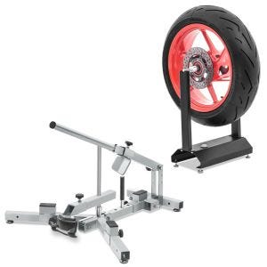 Dispositif de montage de pneu + équilibreuse de roues