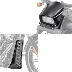 Set: Sabot moteur compatible avec Harley Davidson Softail Fat Bob / 114 18-24 Cache radiateur Craftride CV4 + Masque de phare avant compatible avec Harley Davidson Softail Fat Bob 114 18-24 Craftride noir