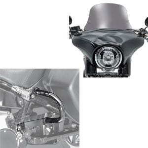 Set: Protections de sacoche arrière compatible avec Harley Davidson Sport Glide 18-24 Craftride TG7 noir + Pare-brise compatible avec Harley Davidson Sport Glide 18-24 Craftride L saute vent fumé clair