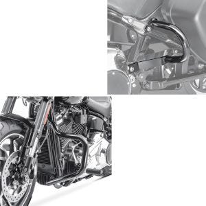 Set Pare-carter Mustache + Barre de protection pour sacoches compatible avec Harley Davidson Sport Glide 18-24 Craftride noir