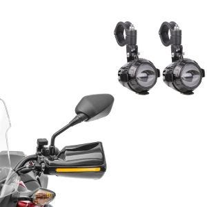 Handprotektoren passend für Honda Varadero 125 / XL 1000 V + LED Zusatzscheinwerfer mit Sturzbügel Halterung Paar