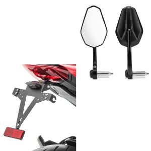 Kennzeichenhalter passend für Ducati Monster 937 21-24 + Lenkerendenspiegel