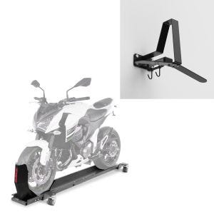Rail de manœuvre gris + porte-casque mural penderie