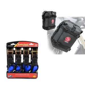 Jeu de ceintures de tension bleu + jeu de sacs de barre de protection 2x 6Ltr