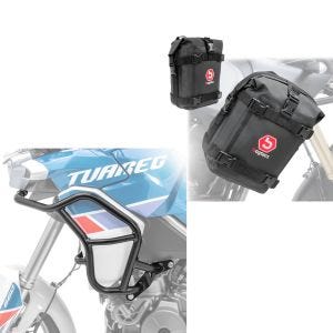 Sturzbügel oben passend für Aprilia Tuareg 660 22-24 + Set Sturzbügeltaschen 2x 6Ltr