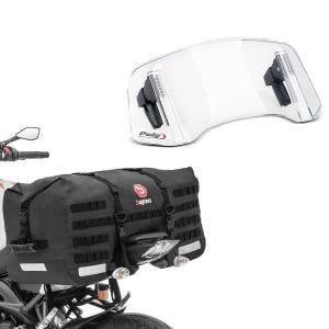 Fixation spoiler Vario compatible avec BMW R 1250 GS / Adventure Puig 20764W clair + sacoche de selle 70Ltr