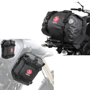 Sacoche de selle Drybag TB40 étanche 40l + paire de sacoches crash bar compatible avec BMW R 1250 GS / Adventure K3 6Ltr