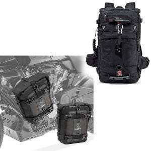 Rucksack HK4 Hecktasche 45Ltr + 2x Sturzbügeltasche 6L passend für Triumph Tiger 1050 Schutzbügel wasserdicht S3 Paar