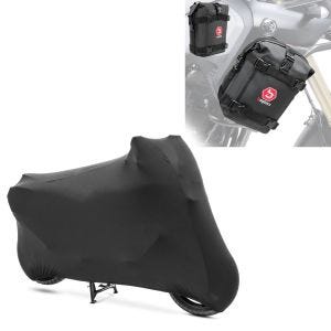 Housse moto compatible avec BMW R 1250 GS / Adventure Indoor XL-XXL + paire de sacoches crash bar