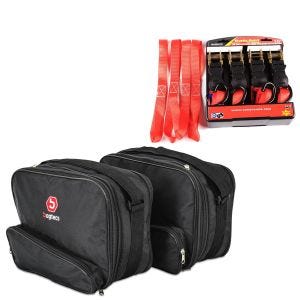 Spanngurt Set + Koffer Innentaschen passend für BMW R 1200 RT / R 1250 RT 05-24