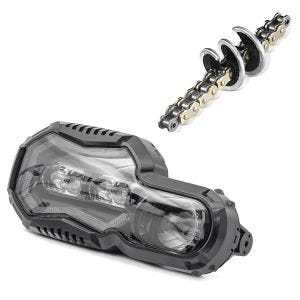 Kettenbürste 360 Kettenschnecke für Motorradketten + LED Scheinwerfer passend für BMW F 800 GS 08-17