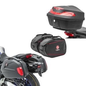 Set SC22 Koffer mit Seitenkoffer Innentaschen + Topcase XK48 Universal 48 Liter rot