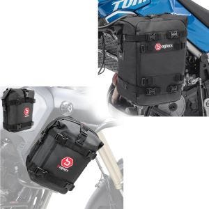 Paire de sacoches de pare-chocs 6Ltr + sacoche de pare-chocs compatible avec Yamaha Tenere 700 20Ltr