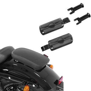 Set: Moto Selle Pouf passager à ventouses Craftride Glider X pour custombikes en noir + Repose pieds passager + supports compatible avec Harley Davidson Softail 18-24 Craftride SF6 noir