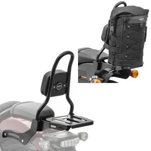 Sissybar passend für Honda Rebel 1100 CMX 21-24 Fast Rider-M inkl. Gepäckträger + Sissybar Tasche