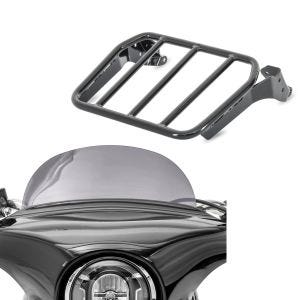 Set: Porte Bagages p. Sissy Bar compatible avec Harley Davidson Softail Sport Glide 18-24 noir Craftride + Pare-brise compatible avec Harley Davidson Sport Glide 18-21 Craftride M saute vent fumé clair