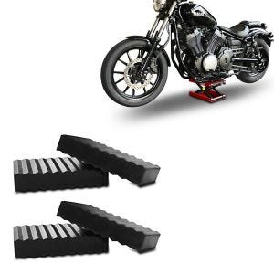 Jeu de 4 accessoires entretoise, bloc caoutchouc, 20 mm + Moto Pont elevateur Mid-lift M rouge