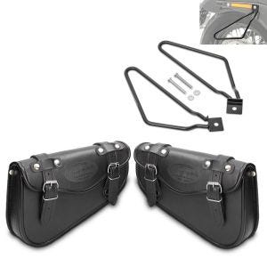 Sacoches cavalières Arizona 3Ltr droite et gauche + support sacoche compatible avec Honda Rebel 1100 / 500 CMX