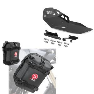 Paire de sacoches de pare carter K4 2x10L + Sabot moteur compatible avec BMW F 850 GS / F 750 GS 18-20