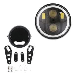 Boîtier de phare à LED SG 5 75" + phare à LED 5,75 pouces Craftride noir