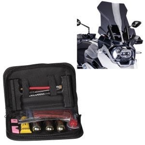 Reifenreparaturset 19-teilig + Tourenscheibe passend für BMW R 1250 GS / Adventure 19-24 dunkel getönt Puig