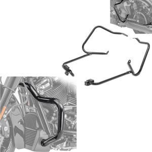 Set: Kofferträger passend für Harley Davidson Road King Special 17-24 mit Schutzbügel schwarz Craftride + Sturzbügel Mustache passend für Harley Davidson Street Glide 09-22 schwarz Craftride