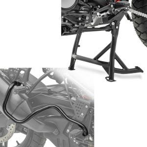 Set: Béquille centrale compatible avec Harley Davidson Pan America 21- ConStands + Protection d'échappement compatible avec Harley Davidson Pan America 1250 / Special 21-24 EP1