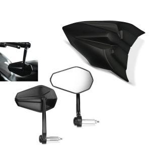 Lenkerendenspiegel + Soziusabdeckung passend für Kawasaki Ninja 650 / Z 650 17-19 Höckerabdeckungmatt
