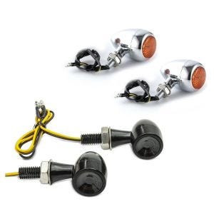 LED Blinker passend für Kawasaki VN 1500 Classic / Mean Streak mit E-Prüfzeichen gelb chrom + LED Blinker BL18 mit E-Prüfzeichen vorne-hinten getönt