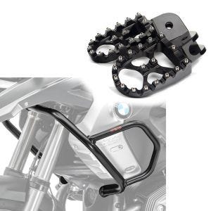 Fußrasten 57mm + Verkleidungsschutzbügel L passend für BMW R 1200 GS 08-12 Tankschutzbügel oben
