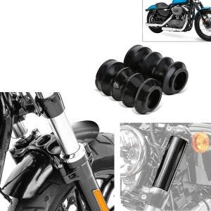 Set: Metall Front Fender Kurz passend für Harley Davidson Sportster Forty Eight 48 / Special 10-20 Craftride + Set: Faltenbälge 39mm + Gabelcover passend für Harley Davidson Sportster Forty-Eight 48 10-15 GC2
