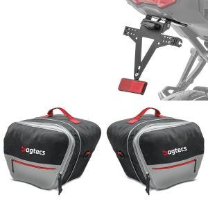 Kennzeichenhalter passend für Yamaha Tracer 9 / GT 21-24 mit Beleuchtung + Innentaschen Set passend für original Seitenkoffer Tour und City