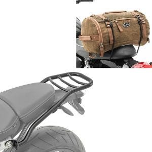 Gepäckträger passend für BMW R NineT Scrambler 16-23 Gepäckbrücke RC2 + Hecktasche Vintage 25L braun