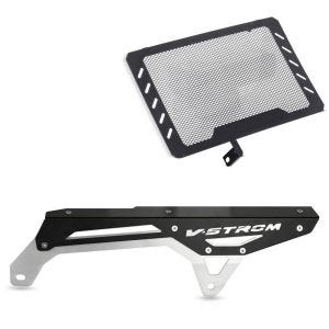 Kettenschutz passend für Suzuki V-Strom 650 04-24 + Kühlerabdeckung Kühlergrill KG1