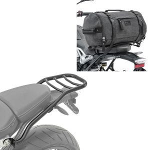 Gepäckträger passend für BMW R NineT Pure 17-23 RC2 + Hecktasche Vintage 25L grau