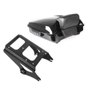 Set: Topcase passend für Harley Davidson Tri Glide Ultra 09-24 Craftride Razor GB2 schwarz + Gepäckträger TP Abnehmbar passend für Harley Davidson Touring 09-13 schwarz Craftride
