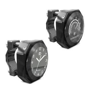 Lenkeruhr Analog Uhr mit Lenkerhalter LK2 + Lenkerthermometer Analog
