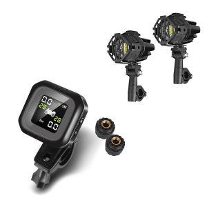 Kit phares additionnels LED compatible avec Motocross, Enduro + système de contrôle de la pression des pneus
