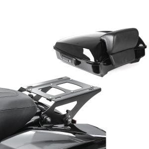Set: Topbox Motorrad Craftride schwarz DP251 + Gepäckträger TP Abnehmbar passend für Harley Davidson Road Glide Special 15-23 schwarz Craftride