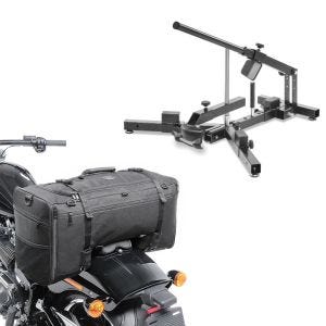Set: Démonte pneu moto 12-21" MD4 ConStands avec Sacoche de selle arrière SQ1 pour moto custom 52Ltr noir