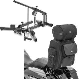 Set: Démonte pneu moto 12-21" MD4 ConStands avec Moto Sissy Bar Sacoche arrière SXL avec Sac Rouleau noir