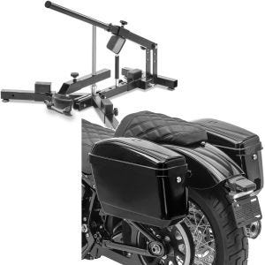 Set: Démonte pneu moto 12-21" MD4 ConStands avec Valises rigides (paire) Custom Nevada chacun 20 Liter noir