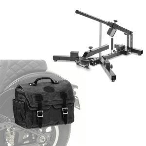 Set: Démonte pneu moto 12-21" MD4 ConStands avec Sacoche Cavalière Laterale moto Canvas avec sac interieur CV1 noir