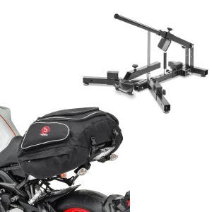 Set: Reifenmontiergerät für Motorradreifen 12-21" MD4 ConStands mit Motorrad Hecktasche X50 hinten 50Ltr in sw