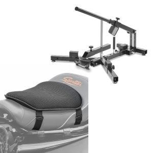 Set: Démonte pneu moto / changeur de pneus 12-21" MD4 ConStands avec Gel coussin de selle M univ. Coussin confort noir