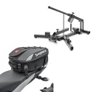 Set: Démonte pneu moto / changeur de pneus 12-21" MD4 ConStands avec Sacoche de selle moto X30 extensible 20-30Ltr noir